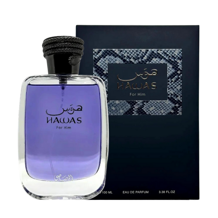 Rasasi Hawas For Him EDP 100ml perfume bottle and box
