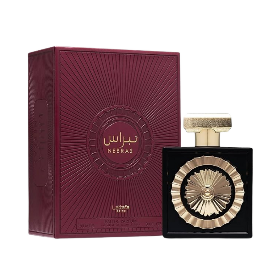 Lattafa Nebras EDP 100ml perfume bottle, front view